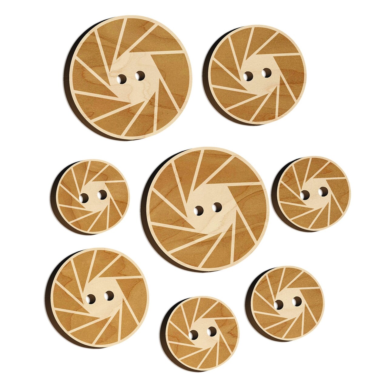 Camera Aperture Shutter Lens F-Stop Wood Buttons for Sewing Knitting Crochet DIY Craft
